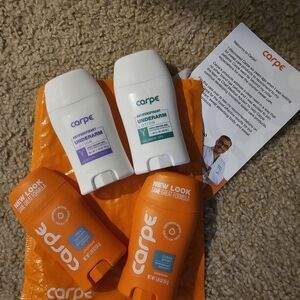Carpe Antiperspirant Underarm Lotion Set - White and Orange. I Ordered Too Much!